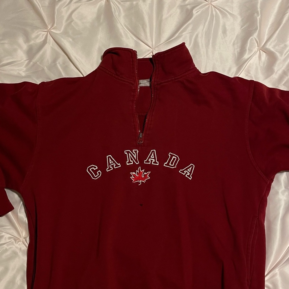 Red Canada Half-Zip Sweatshirt